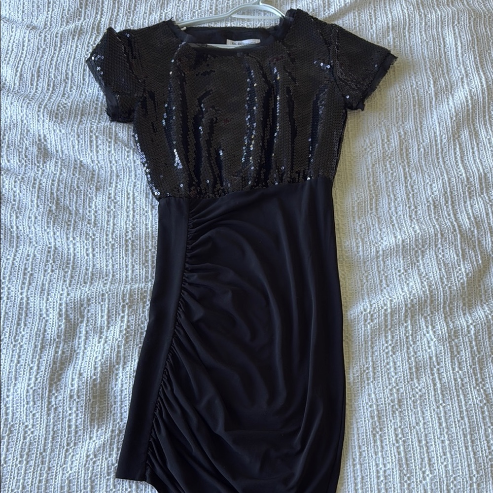 BCBGeneration Black Sequin Mini Dress